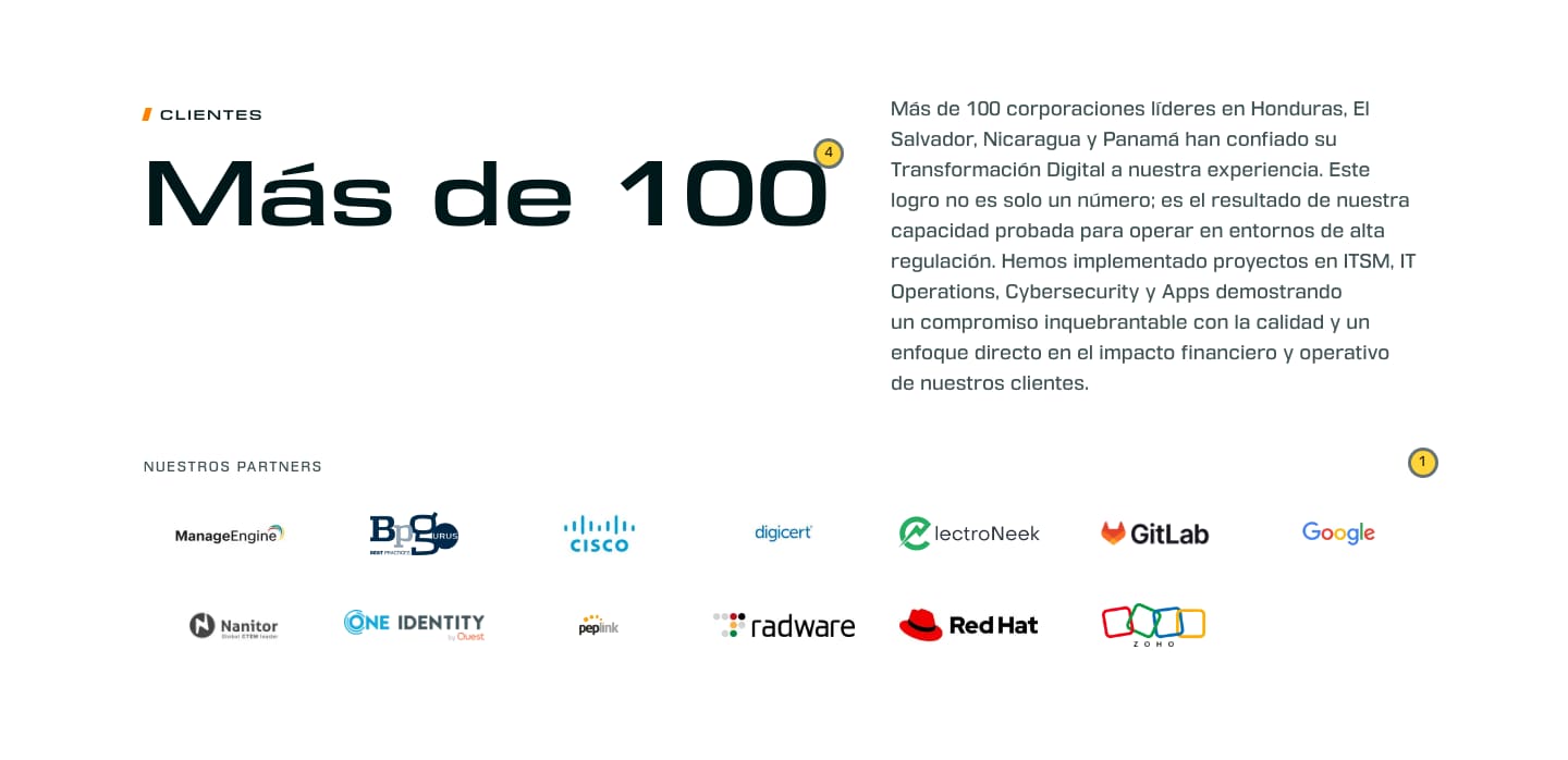 E3 clients: the same layout on white, the logos in colour with no tiles.